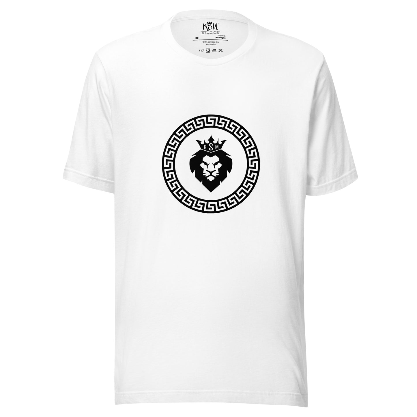 Greek Style "KS Lion' T-shirt - White/Black